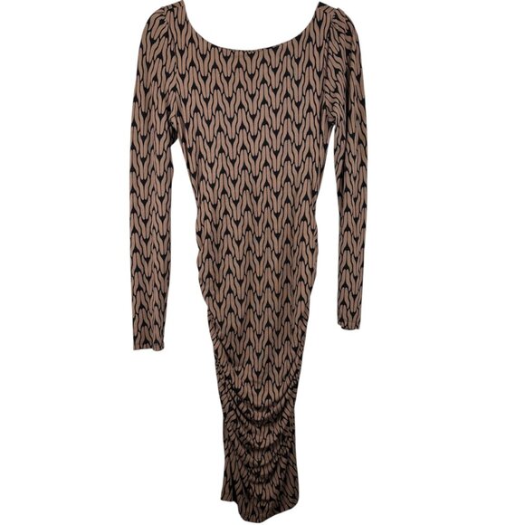 Tart Dresses & Skirts - Tart Stretchy Midi Long Sleeve Rushed Sides Bodycon Dress - Small